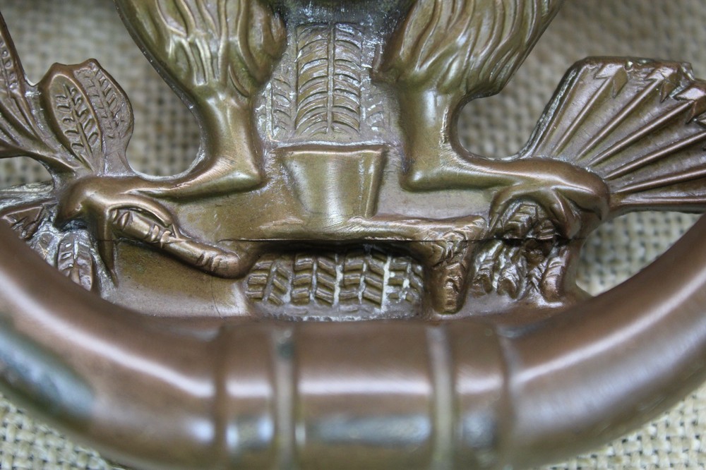 Old Door Knocker Eagle & Wreath Solid Brass Vintage 1900’s Beautiful Details!
