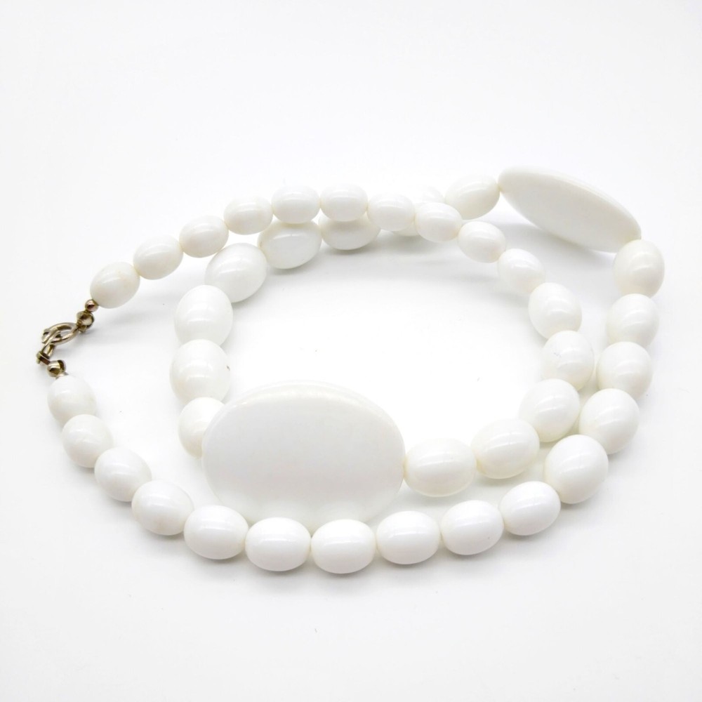 Vintage White Lucite Beaded Necklace