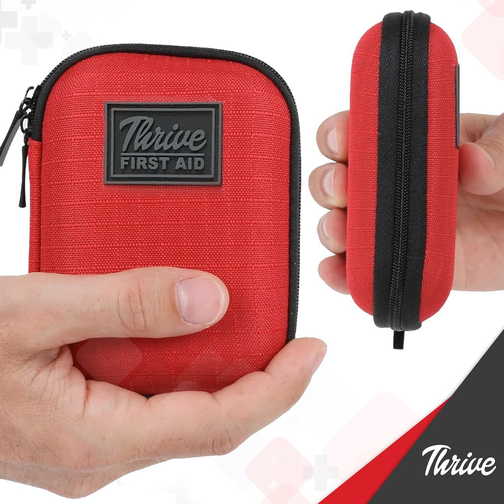 Thrive Mini First Aid Kit - Compact Travel Essentials Pack - Waterproof Camping