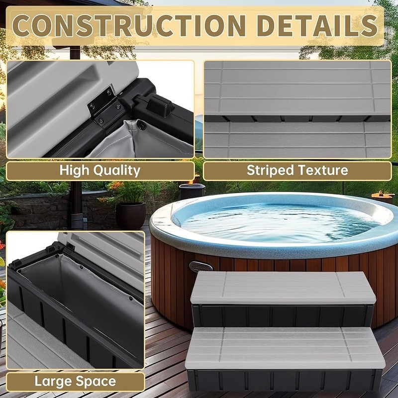 Universal Spa Step Non Slip Plastic Storage Easy Assembly Versatile Use