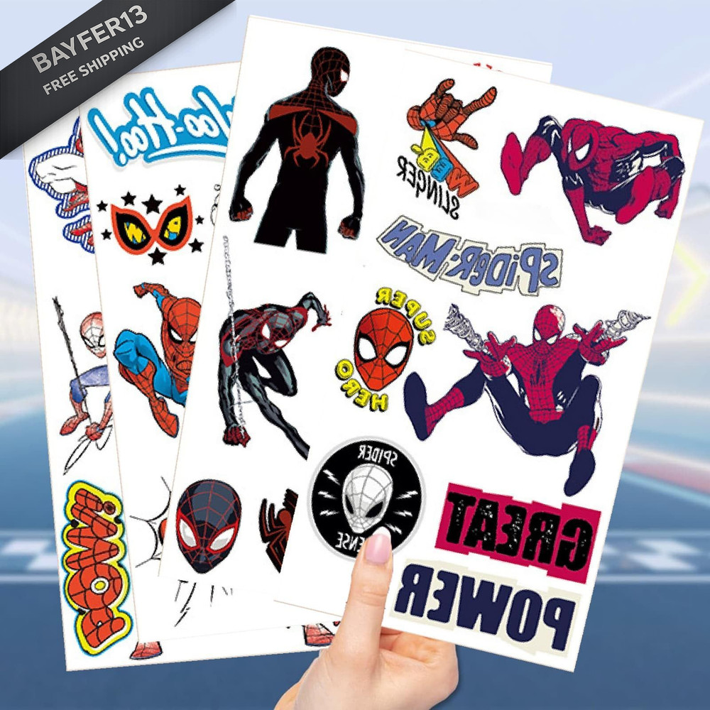 10 Sheets Spider Temporary Tattoos, Removable Cute Cartoon spider