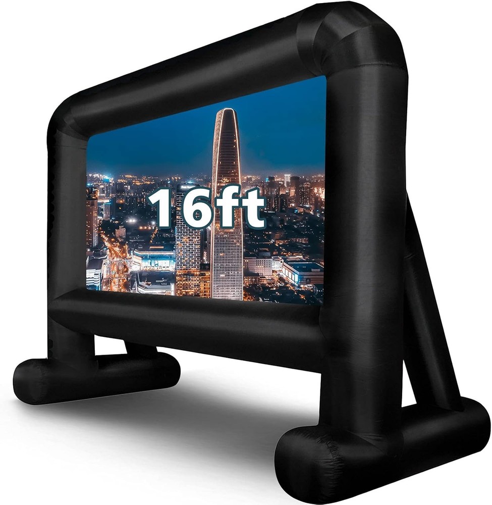 16FT Inflatable Projection Screen - Quiet Fan, Storage Bag