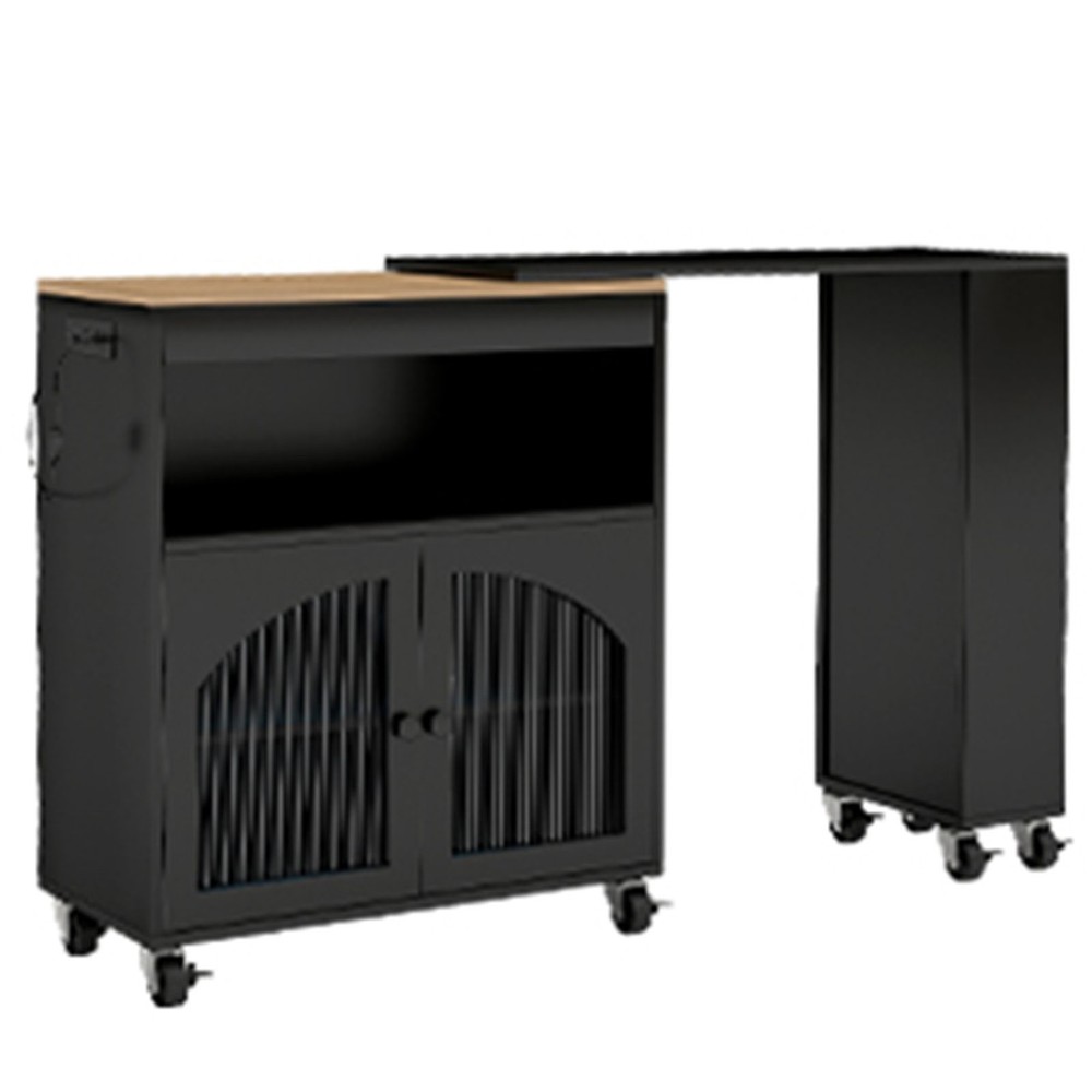 Rolling Kitchen Island Table With LED Light Power Outlets For Kitchen RAEA