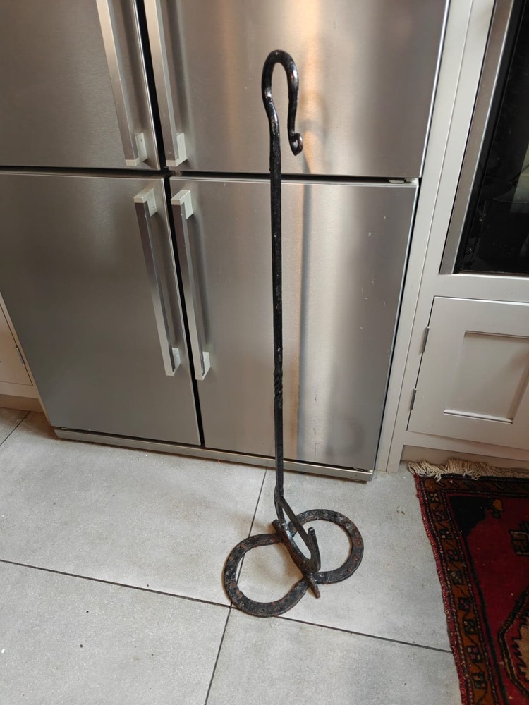 Vintage wrought iron Blacksmith made boot scraper - 100cm high