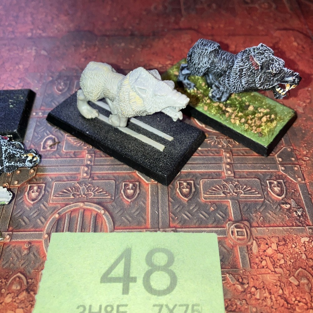3 X Warhammer Fantasy Plastic Wolves Wolfs Plastic Oop Damaged