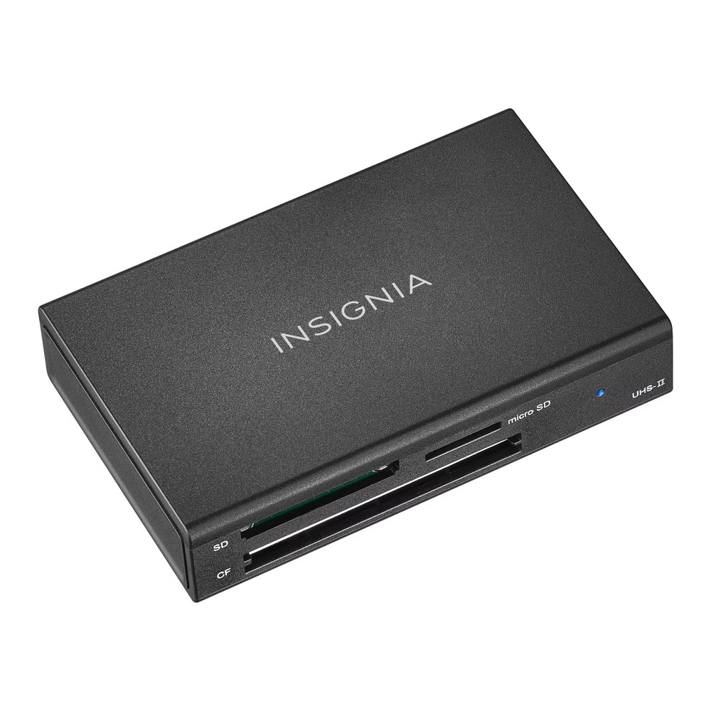 Insignia- USB-C to SD, microSD and CompactFlash Memory Card Reader - Black