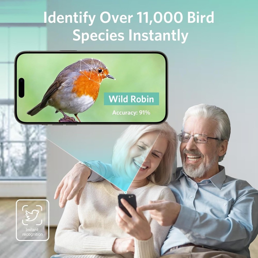 Abetap Solar Powered 2.5K Bird Feeder Camera