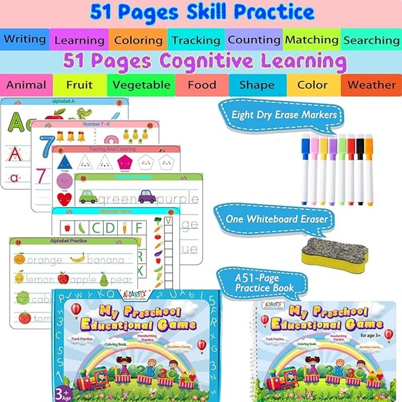 Preschool Learning Activities Educational Workbook -NEW