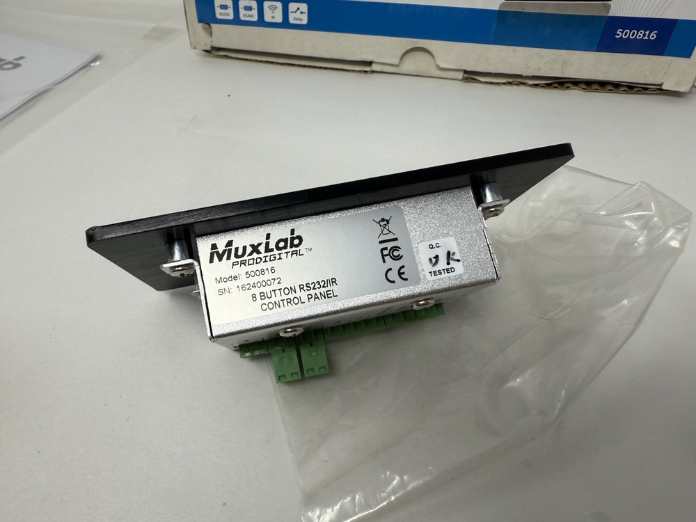 MuxLab 8-Button RS232 / IR Control Panel Model 500816 ~ Untested