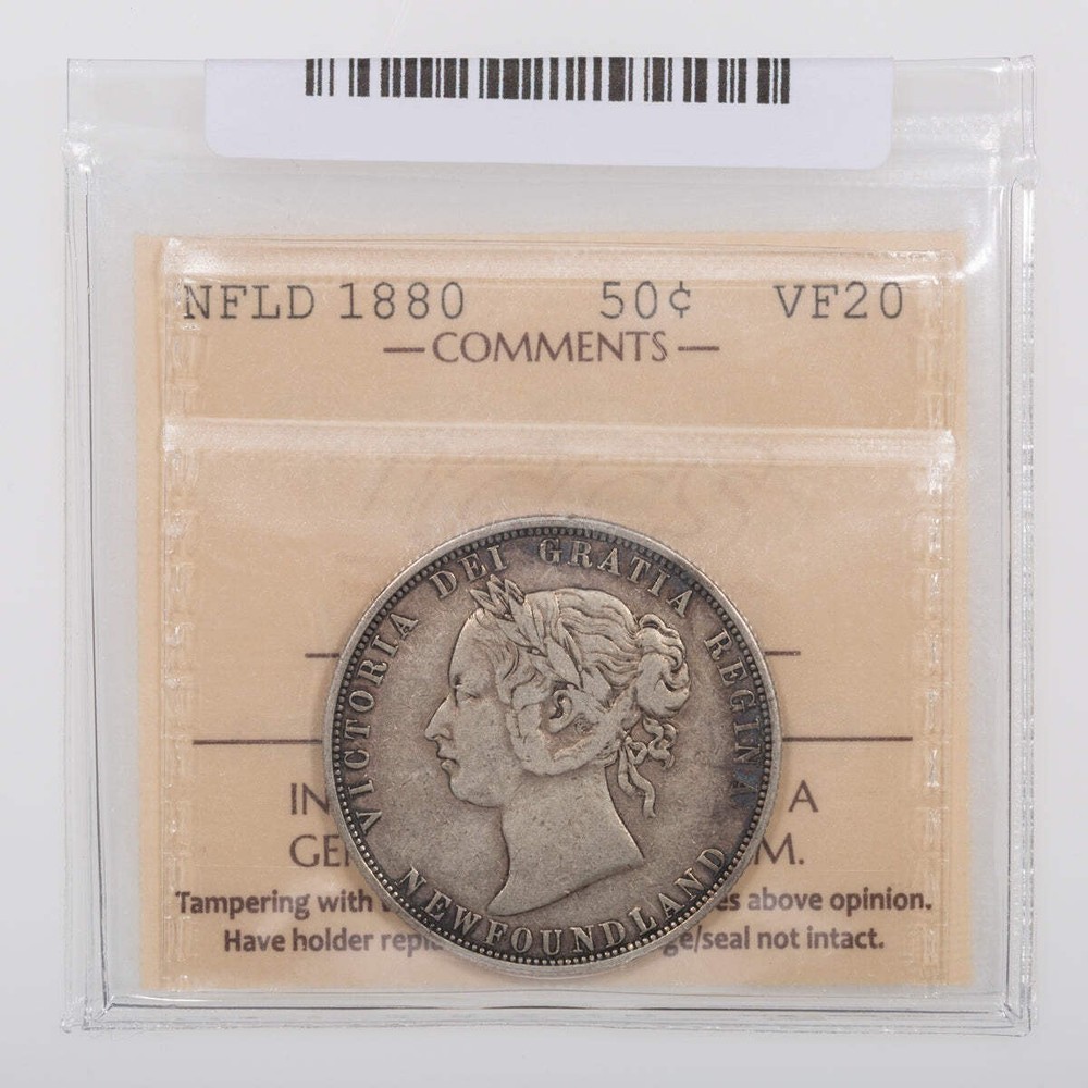 NFLD 50 Cent 1880 ICCS VF-20
