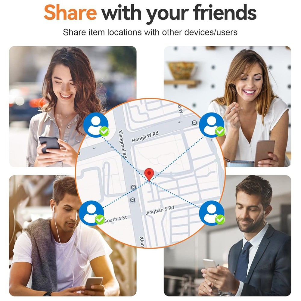 (4-pack) Air Tracker Tags for Android or iOS, Dual System Smart Bluetooth Tags