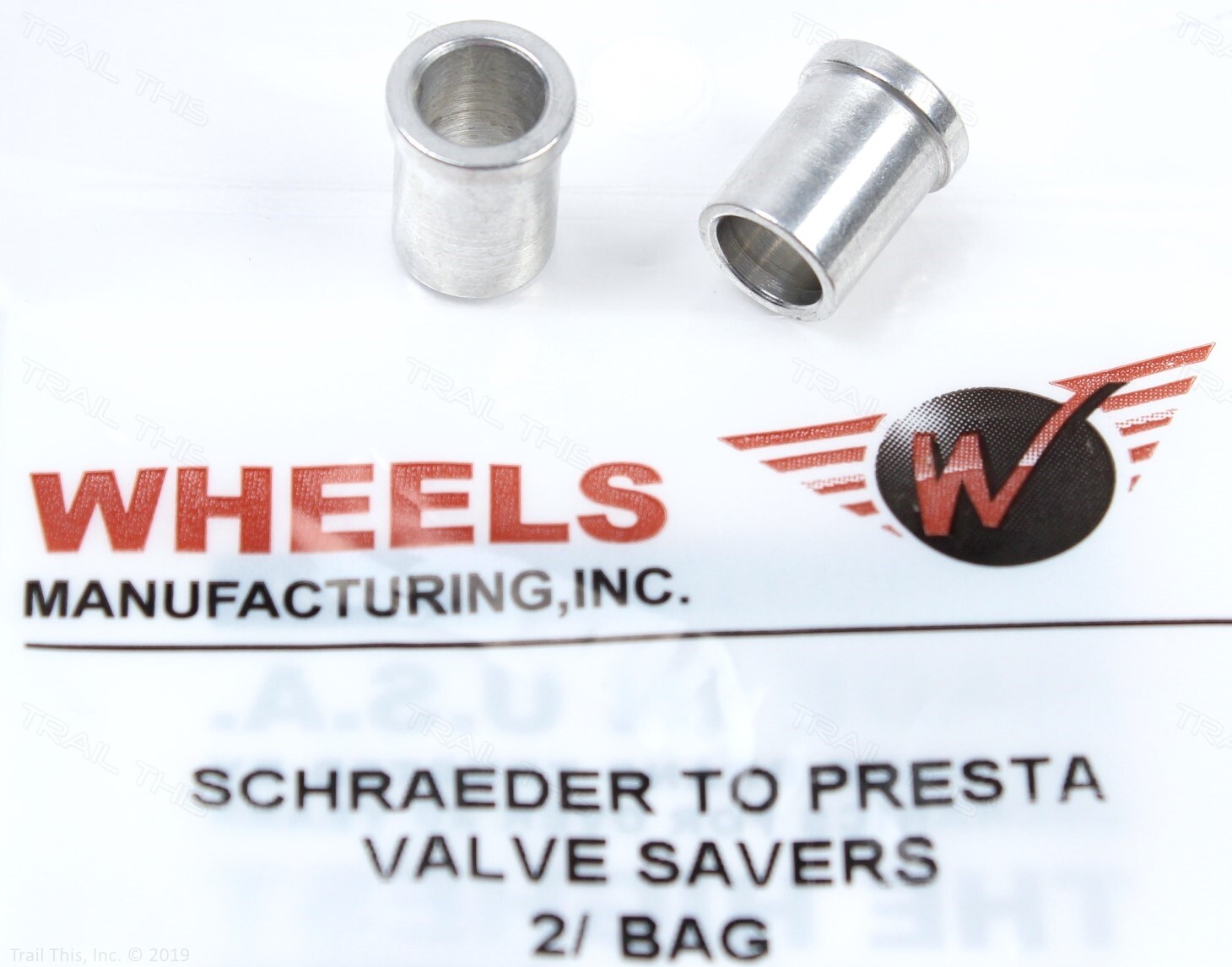 2 Wheels Mfg Presta Valve Saver 11mm Schrader Bike Rim Hole Alloy Adapters Two