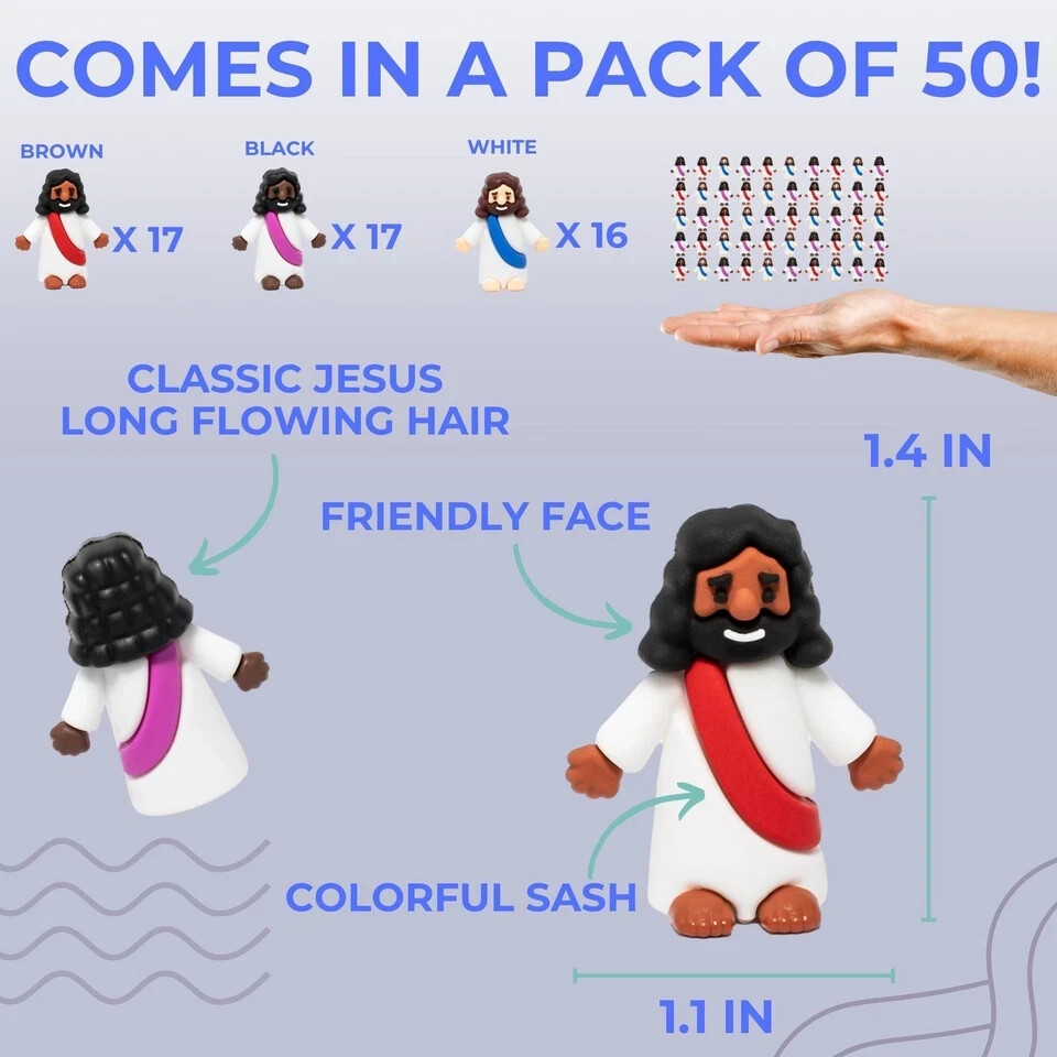 Mini Jesus Figures 50 Pcs-Tiny Jesus Bulk-Little Christ Figurines for Easter ...
