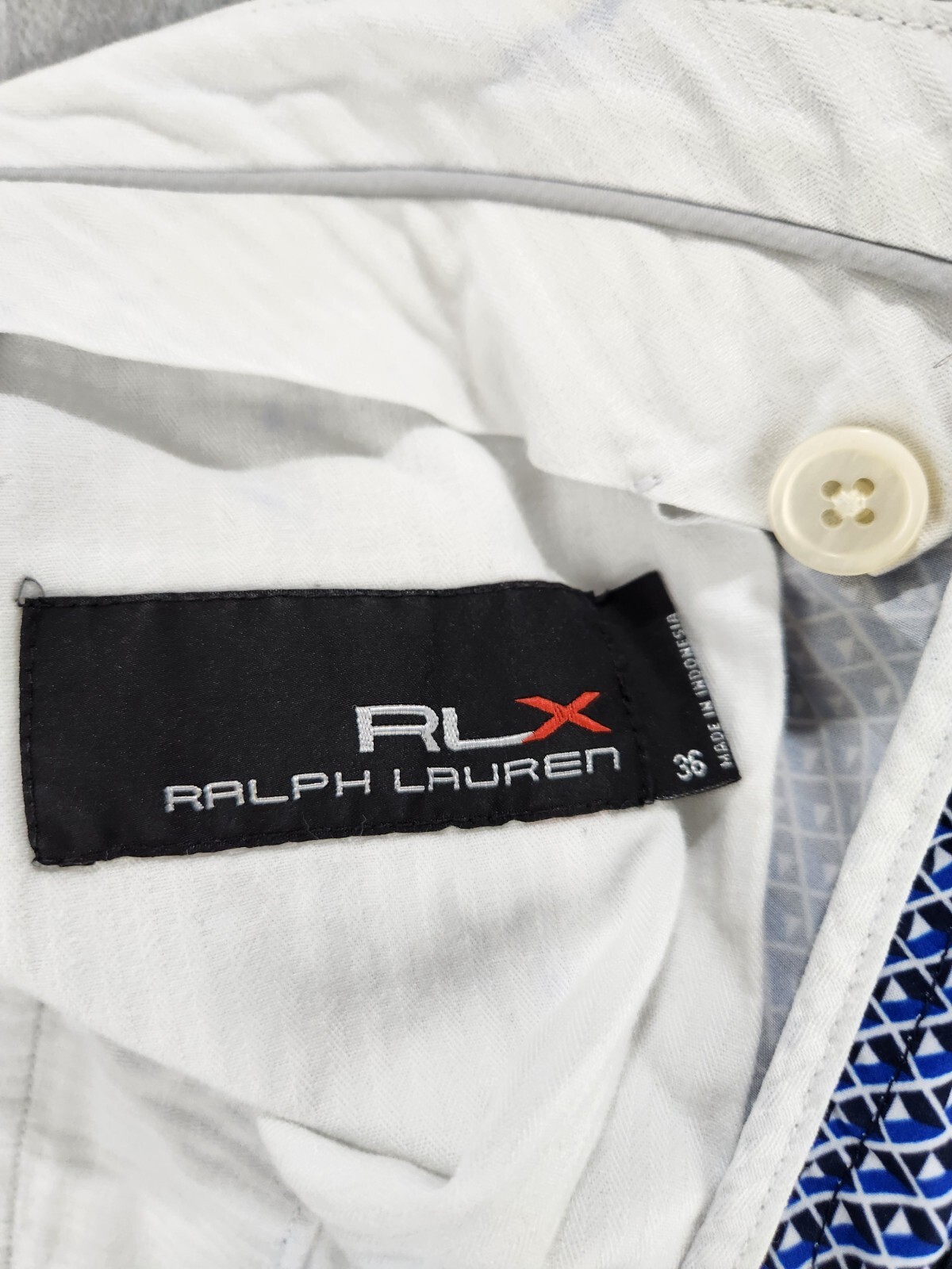 Soft! RLX Men’s Ralph Lauren Blue Black Golf Shorts 4 Pockets Large Size 36