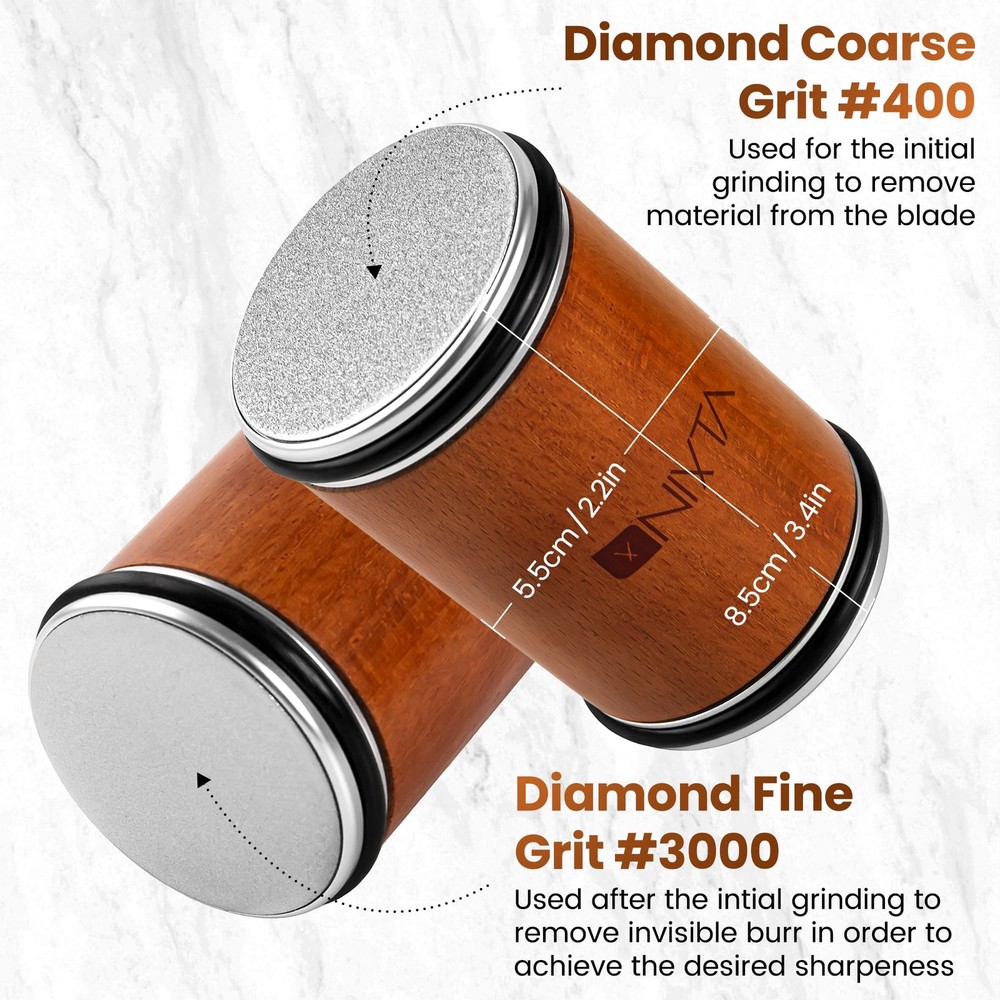 Rolling Knife Sharpener Kit – 3-Stage Manual Knife Sharpener for Kitchen, Che...