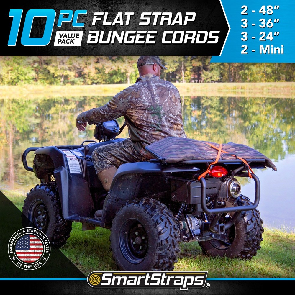 SmartStraps 10-Pc. Flat Strap Bungee Value Pack, Model# 615
