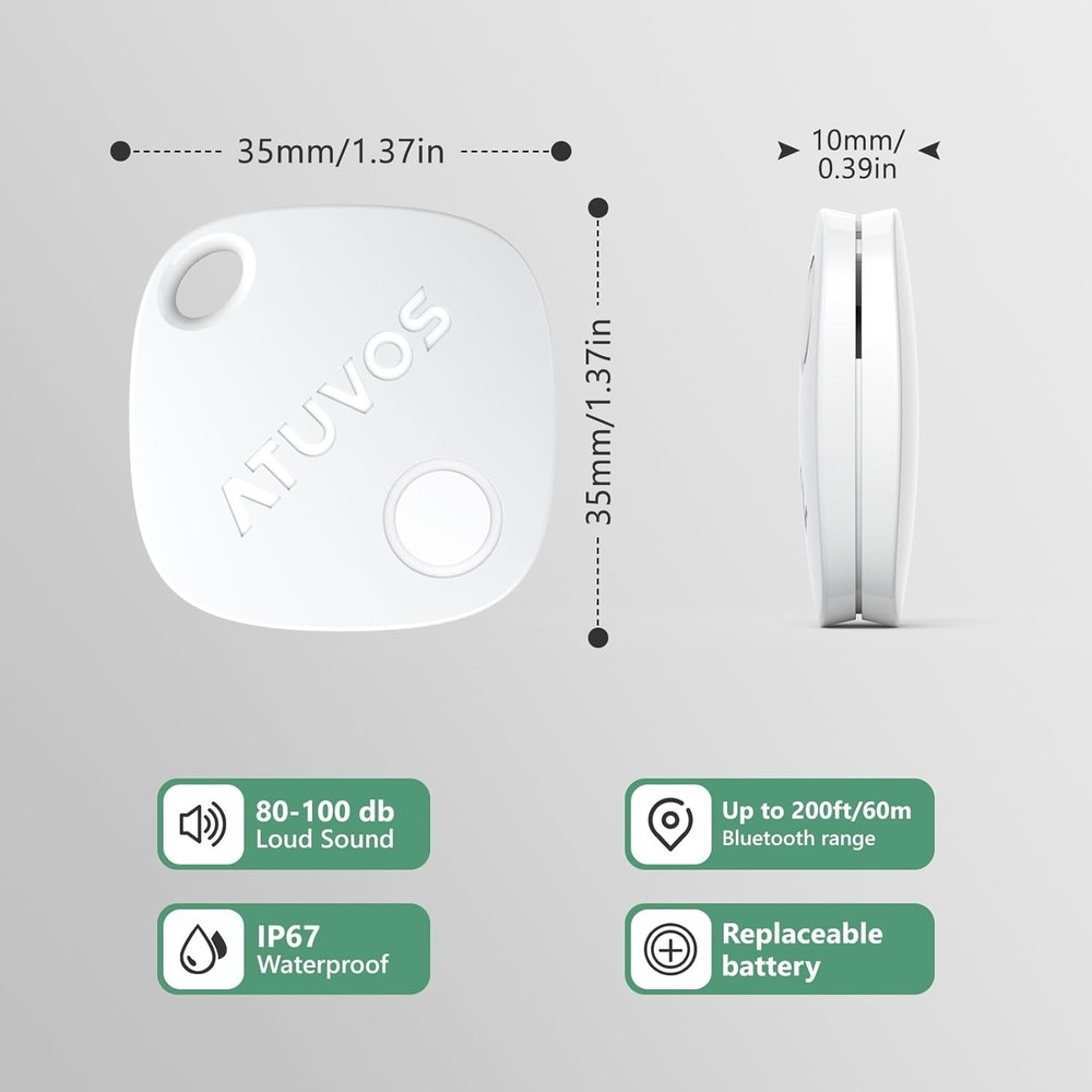 ATUVOS Air Tracker Tags 4 Pack Bluetooth Luggage Tracker Apple Find NIB