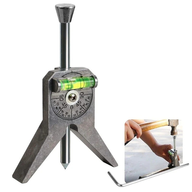 Safety Pipe Center Locator Y-Shaped with Adjustable Dial Bubble Protractor