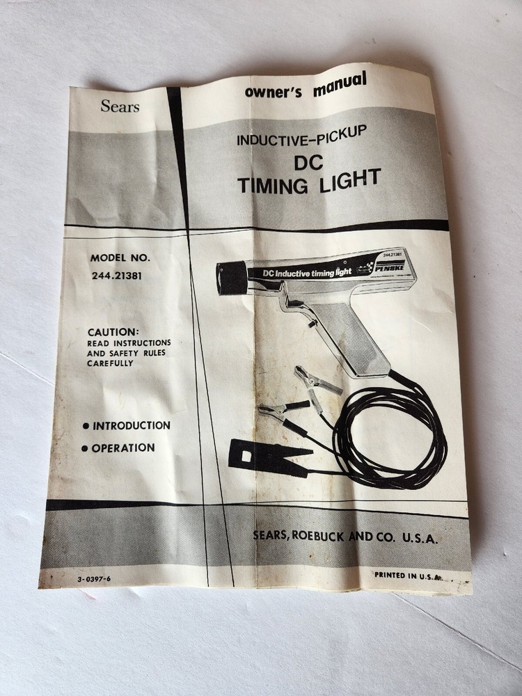 Sears Penske DC Inductive Timing Light Model 244.2138 - Untested