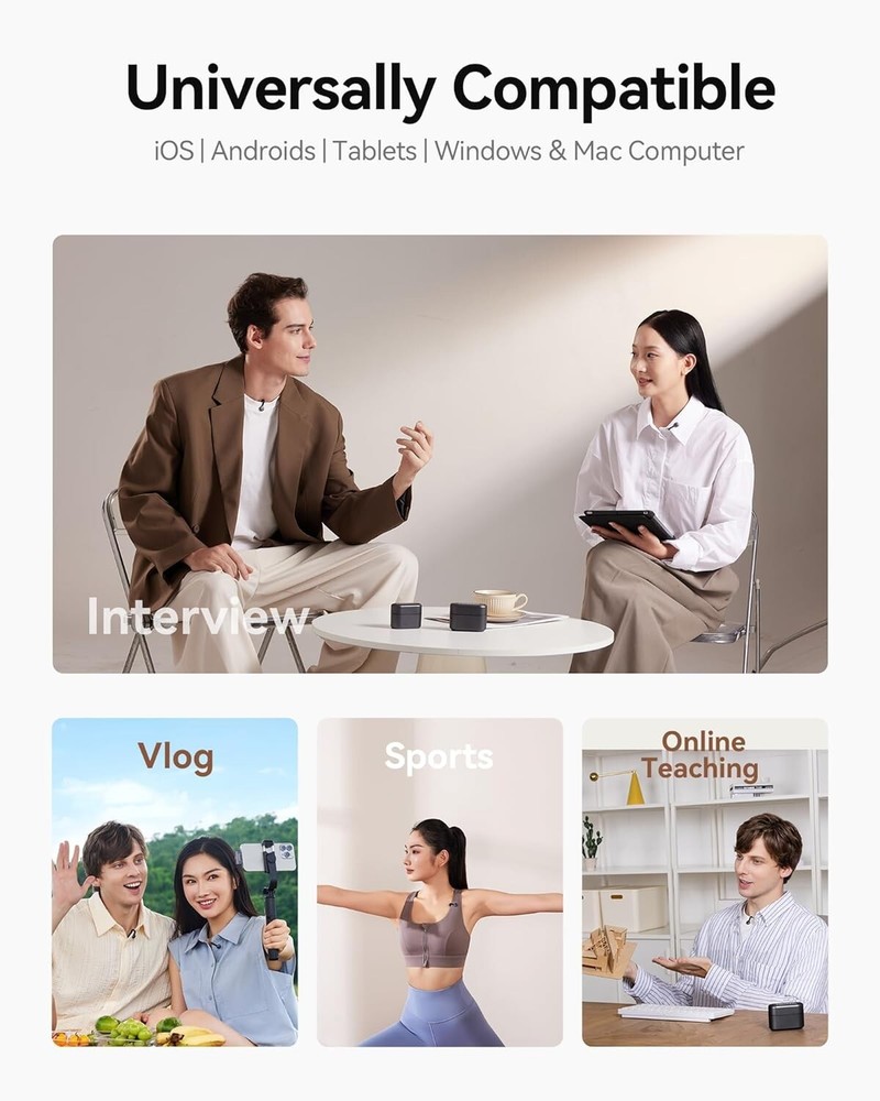 Hollyland Lark M2S Wireless Lavalier Microphone USB-C Plug, iPhone 15/16 Android