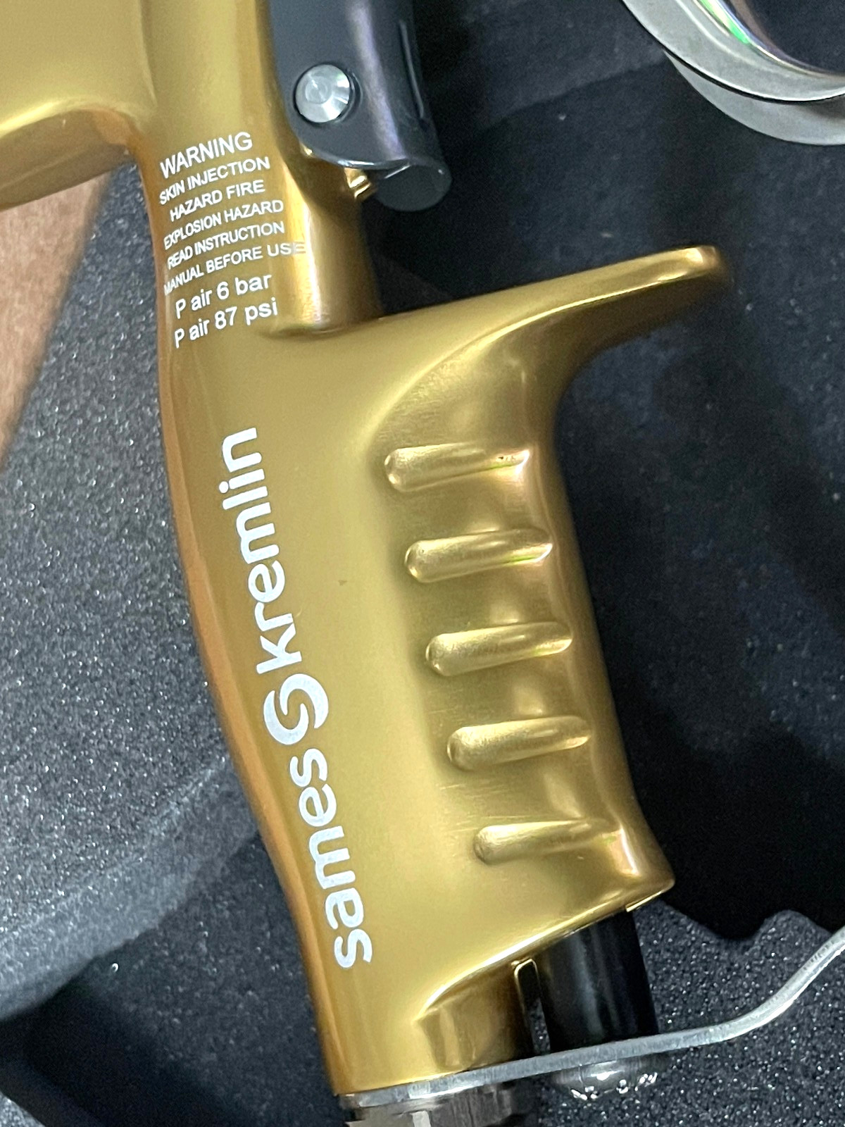 SAMES KREMLIN XCITE AIRMIX SPRAY GUN 120B NIB w/tip aircap fluid swivel-ss seat