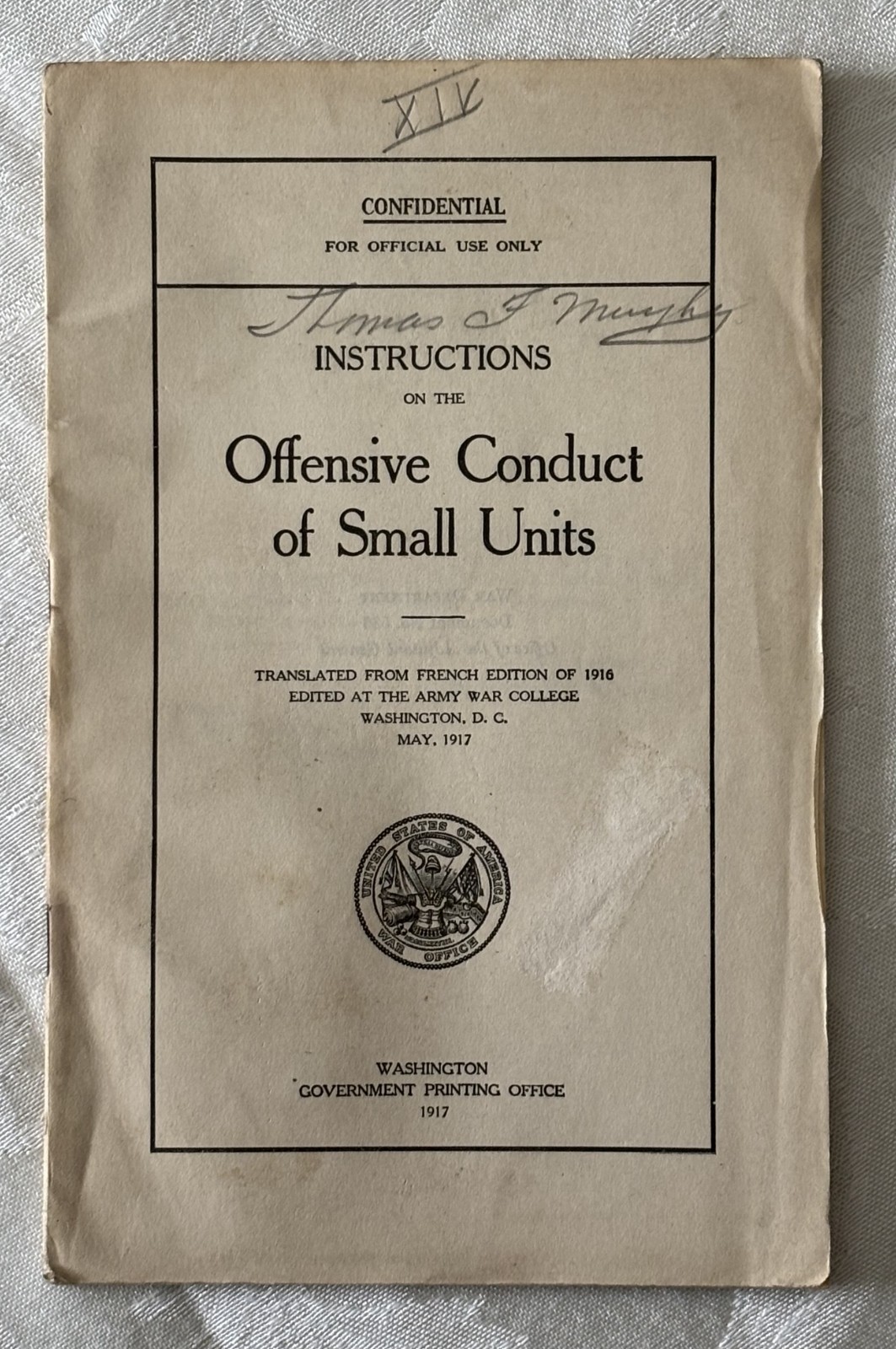 WW1, 7 Training & Review booklets from the U.S. Army War College, 1913 & 1917.
