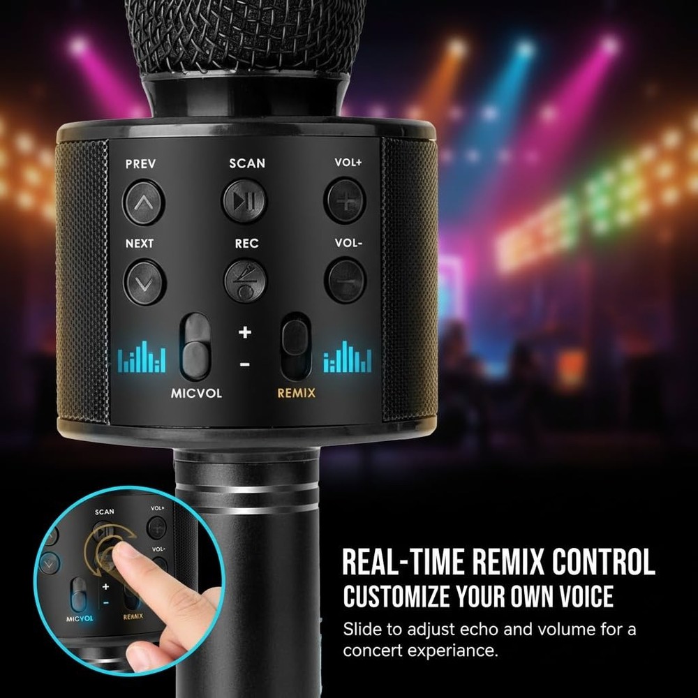 Wireless Bluetooth Microphone Karaoke Handheld Speaker 3-in-1 Portable