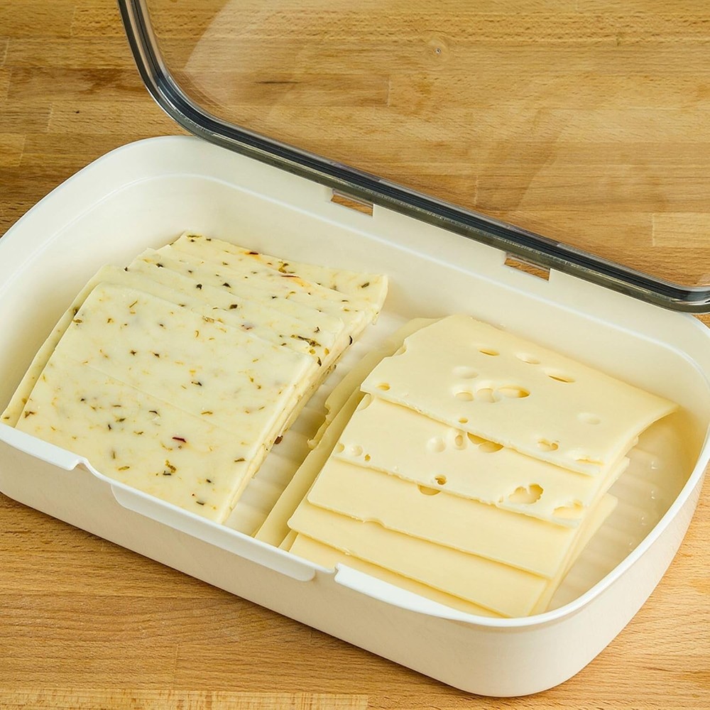 Rectangular Dishwasher Safe Deli Container with Silicone Seal & Grooved Bottom