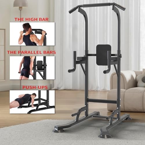 Adjustable Power Tower for Home Gym - Multifunctional Pull-Up & Dip Station