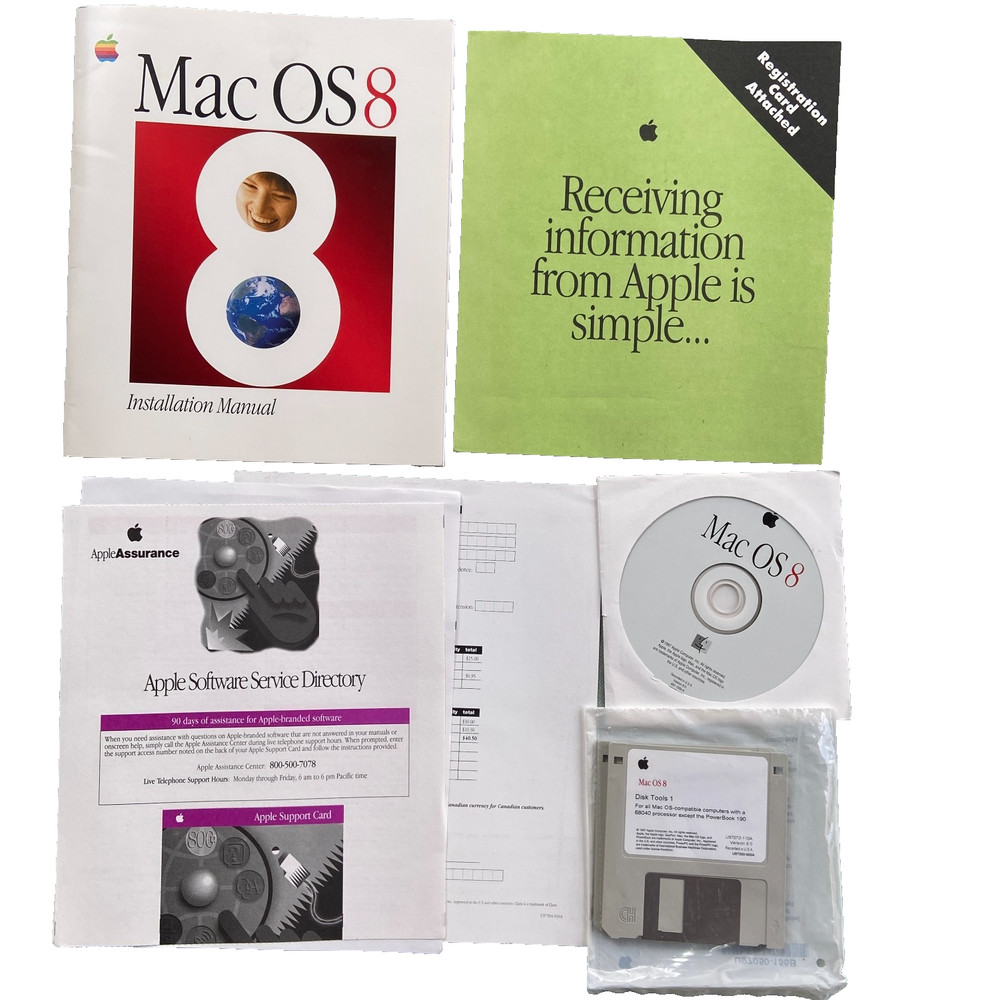 Apple Mac OS 8.0 Install CD Internet Connection Kit Disk Tools Floppy 1997 VTG