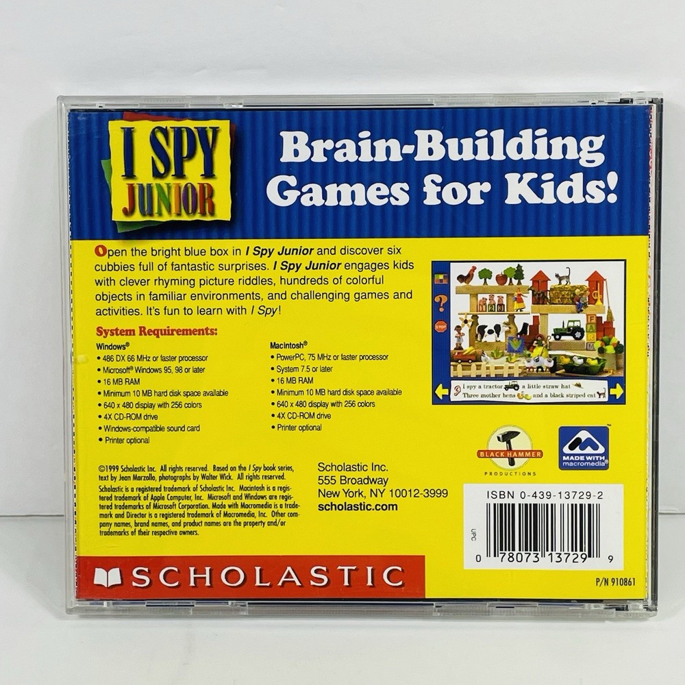 I Spy Junior Software CD-ROM for Windows and Macintosh Games For Kids