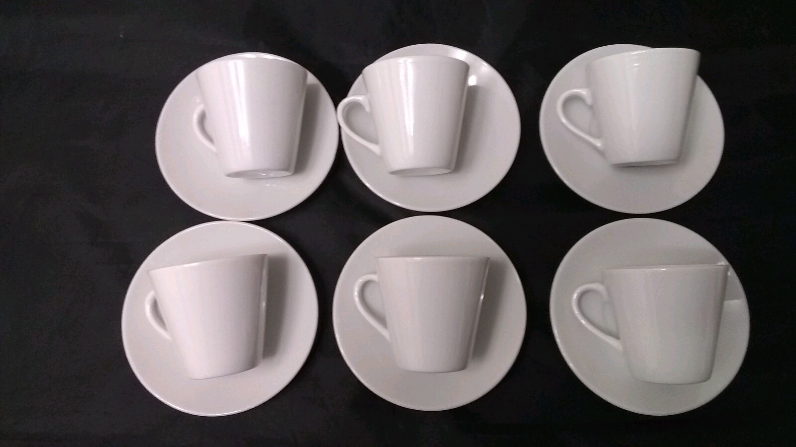 12 Pc Espresso White Porcelain Coffee set 6 Cup AND 6 Saucer 2.5 Oz Gift # 999z