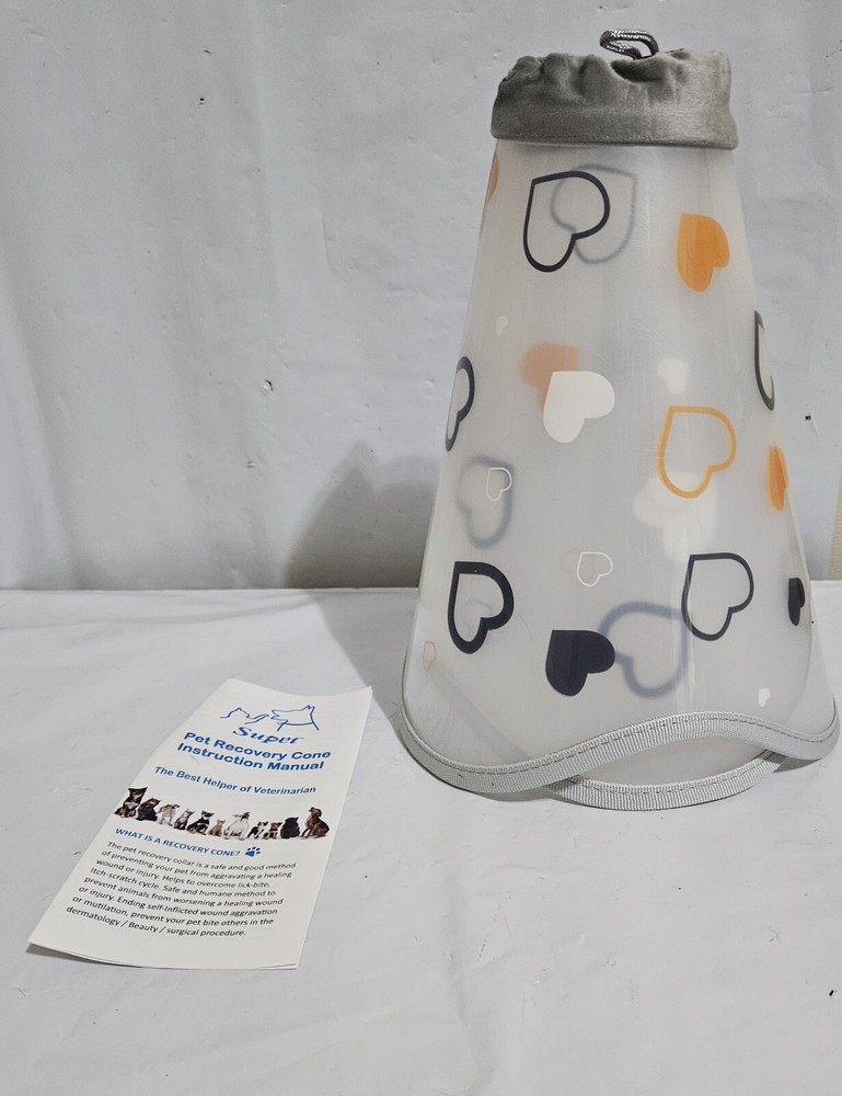Supet Adjustable Recovery Plastic Pet Cone Size M