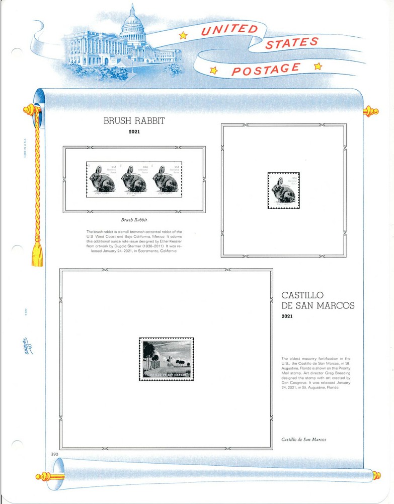 WHITE ACE 2021 UNITED STATES Regular Issue Plate Blocks Supplement USR-PB52