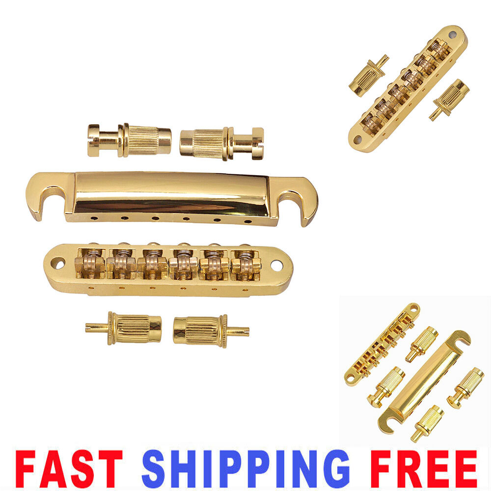 6 String Roller Saddle Bridge Tailpiece Kits For LP sg Epiphone Guitar USA