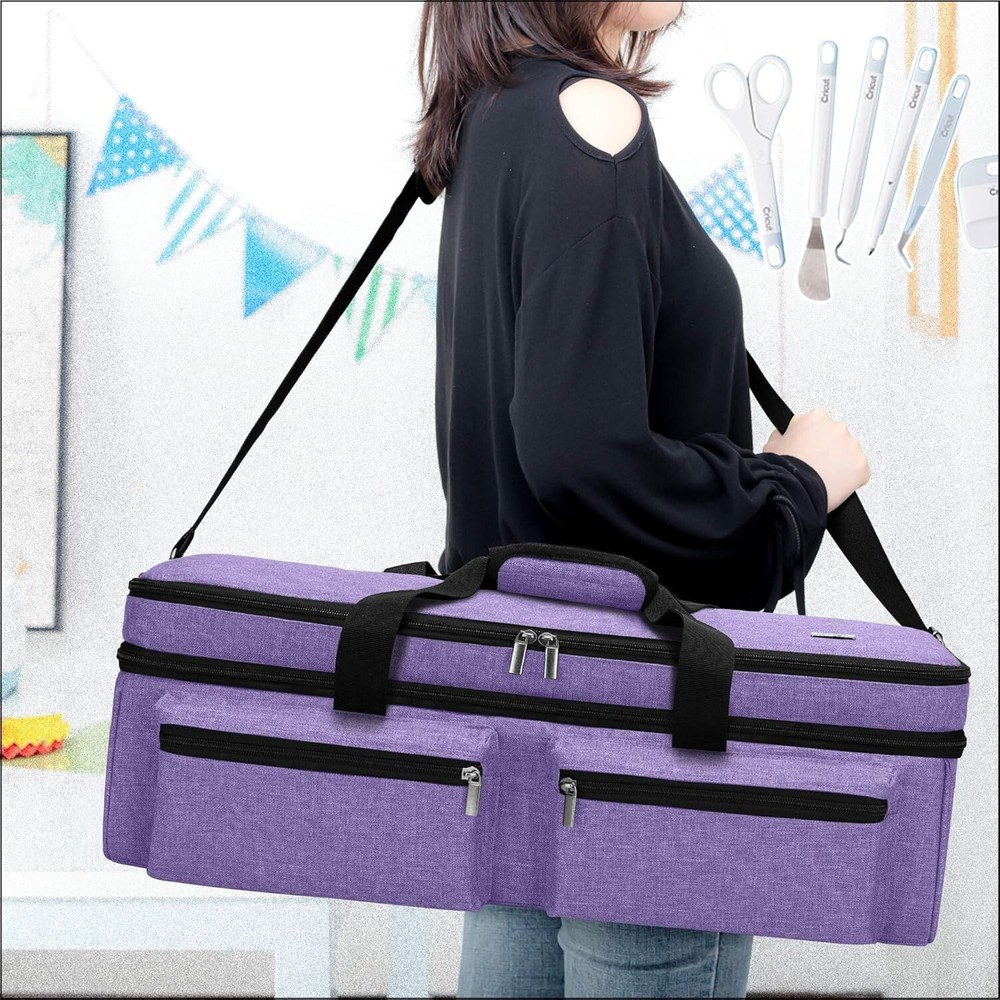 Protective Nylon Cricut Carrying Bag with Double-Layer Design & Zipper Closure