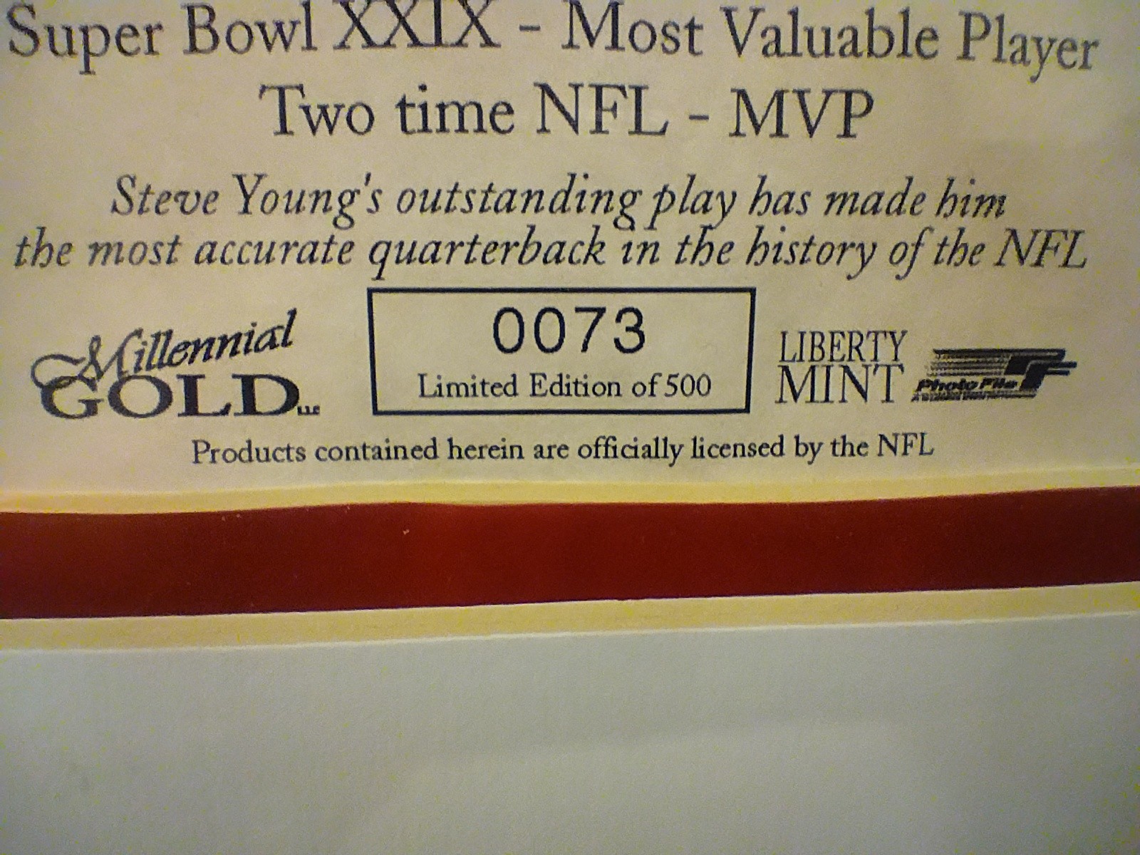 Steve Young Super Bowl XXIX MVP Coin .999 Pure Silver 2 Troy Ounce NFL BYU 49ers