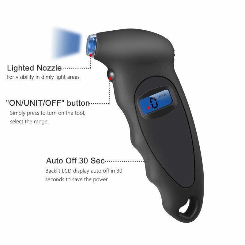 Digital Tire Air Pressure Gauge Meter (60 PACK)