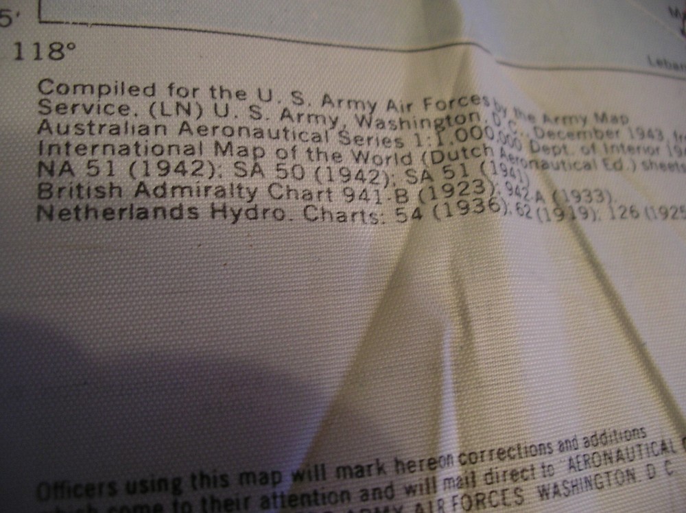 USAFF Cloth 2 Sided Escape Map SW Pacific