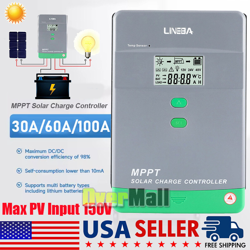 5200W 100A MPPT Solar Charge Controller 12V/24V/36V/48V Battery PV Regulator NEW