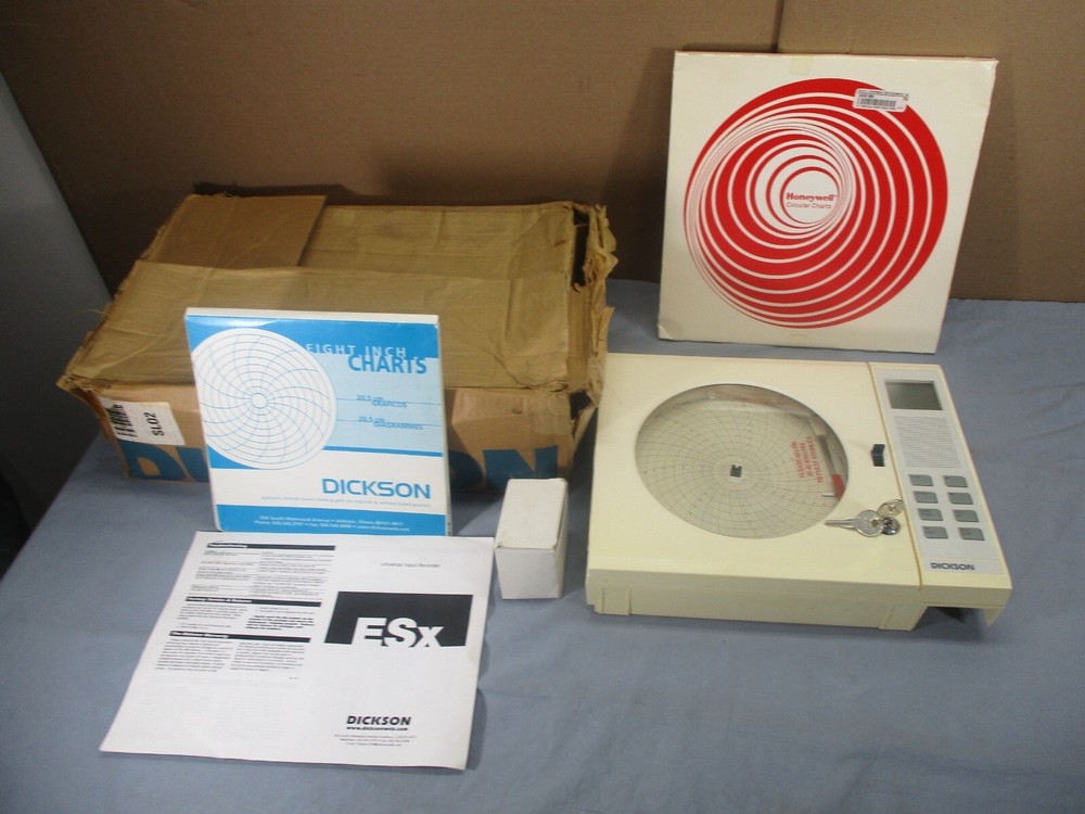 Dickson ESx Universal Input Recorder w/ Keys, Charts, Manual, Box, Power Supply