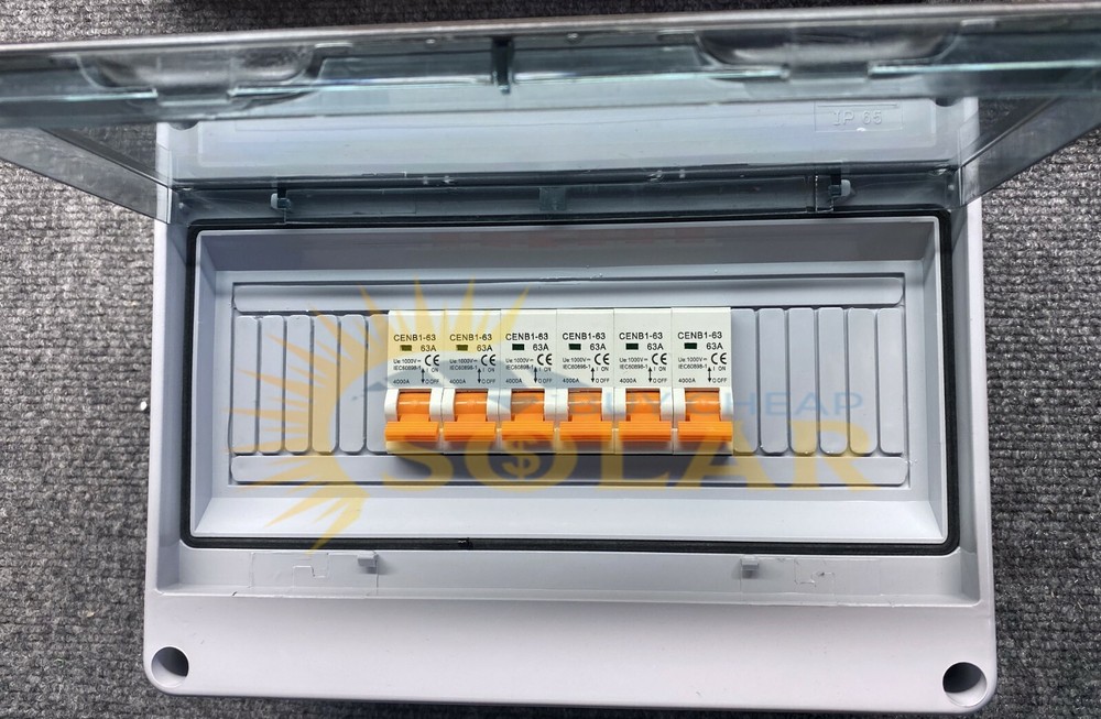 6 string solar combiner DC1000V Rainproof with 63a breakers