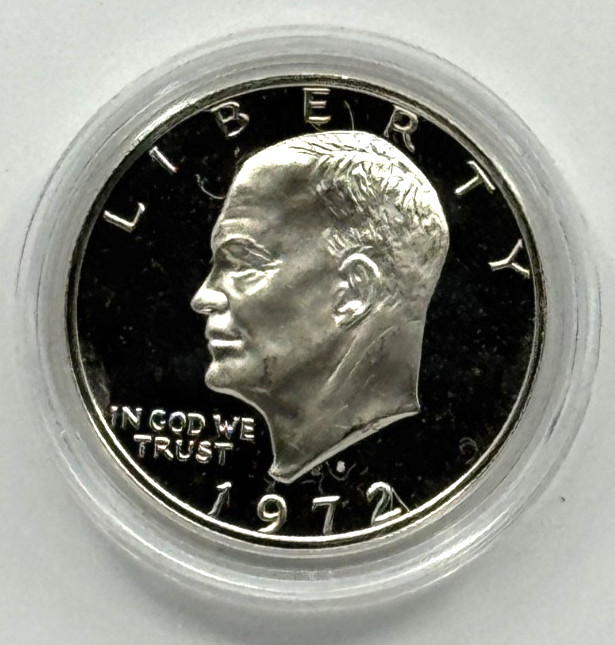 1972-S Eisenhower (Ike) Proof Silver Dollar In Protective Capsule