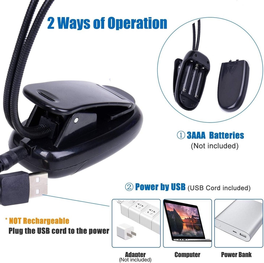 Versatile Clip-On LED Light for Musicians: Portable and Energy Efficient