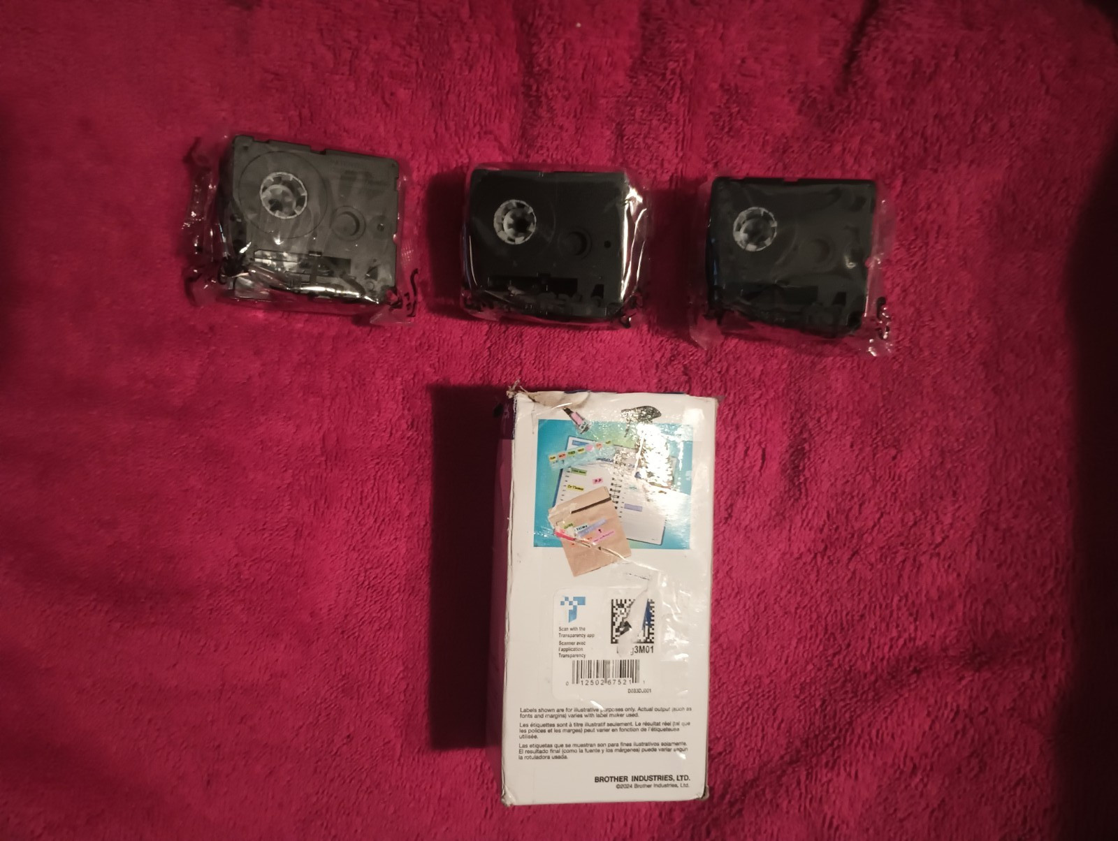 Brother P-Touch BTAG3M01 P-Touch Btag 3 Label Tapes WT on CL, BK on WT, WT on BK