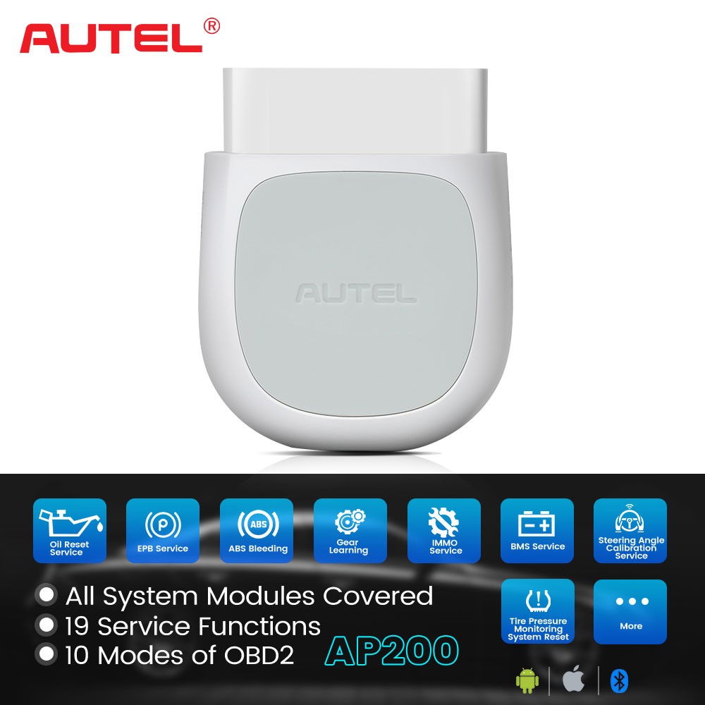 Autel AP200 Bluetooth OBD2 Scanner Code Reader with Full Systems Diagnose