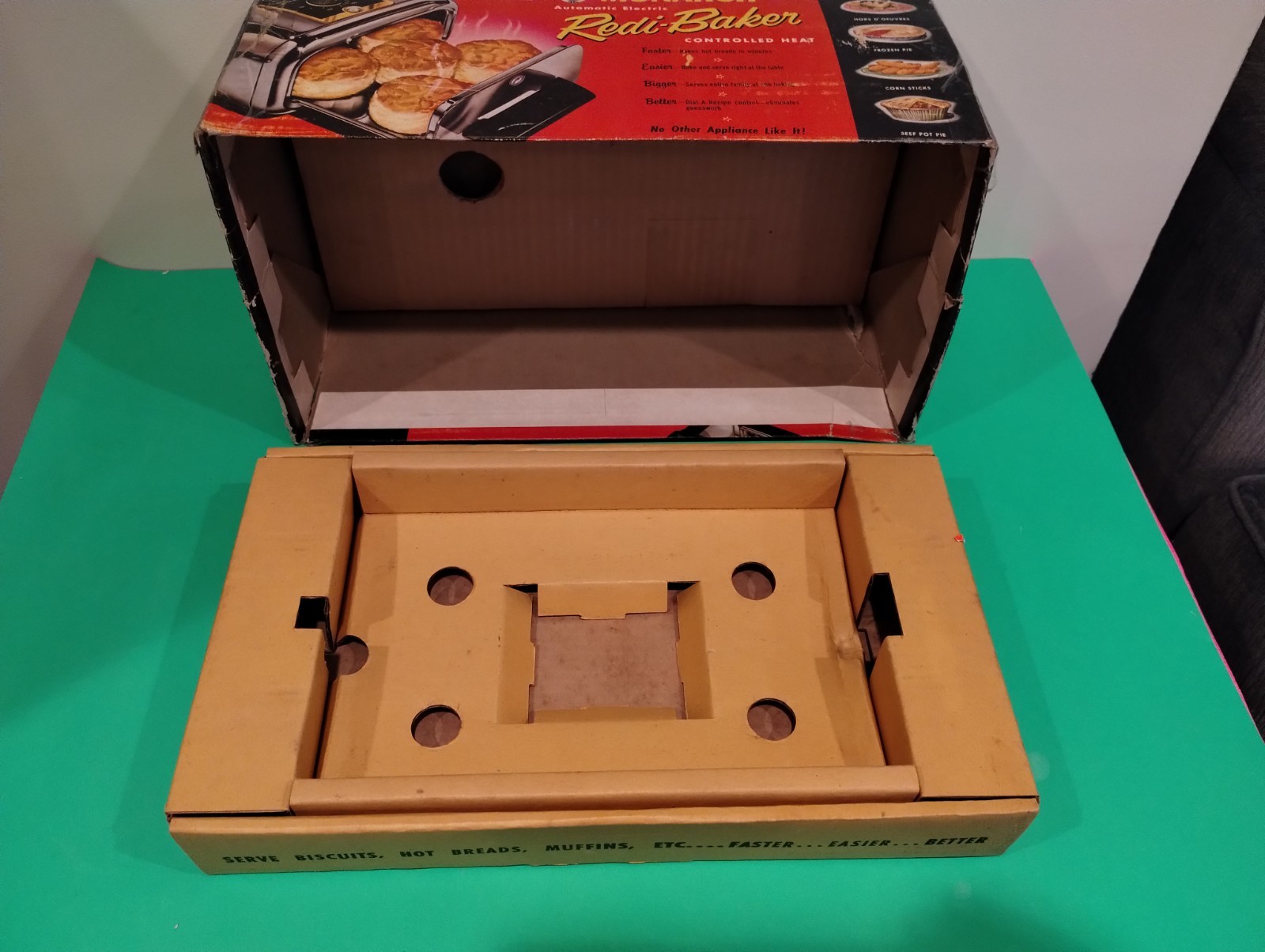 Vntg '50s Knapp Monarch Redi Baker Chrome Counter Top Oven. WORKS, LN, w/ Box