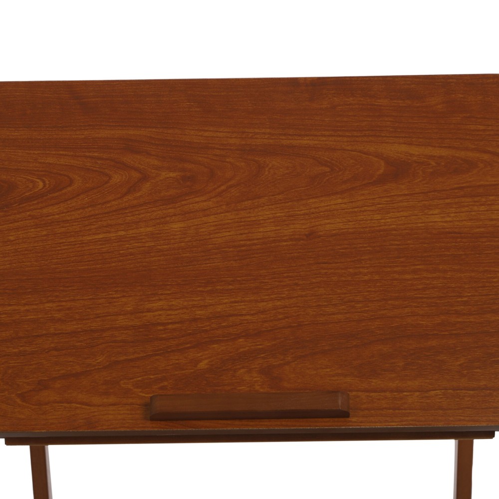 C Shaped Side Table 25'' H Durable Laptop End Table w/ 4 Wheels Adjustable Angle