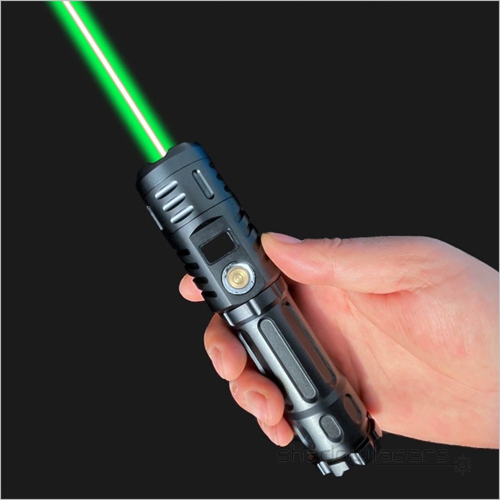 LM0750 Adjustable Focus 520nm Laser Pointer Visible Beam Flashlight+Al Case