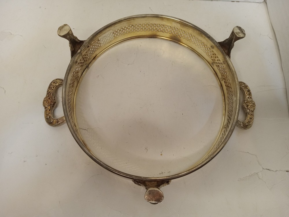 Round Silverplated Casserole Holder Base 8" Inner Ring